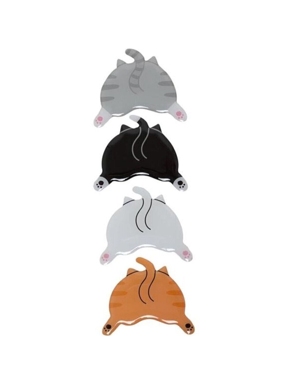 Funny Cat Bum Kitchen Magnets Set of 4  for Fridge, Locker, Office & Home Décor